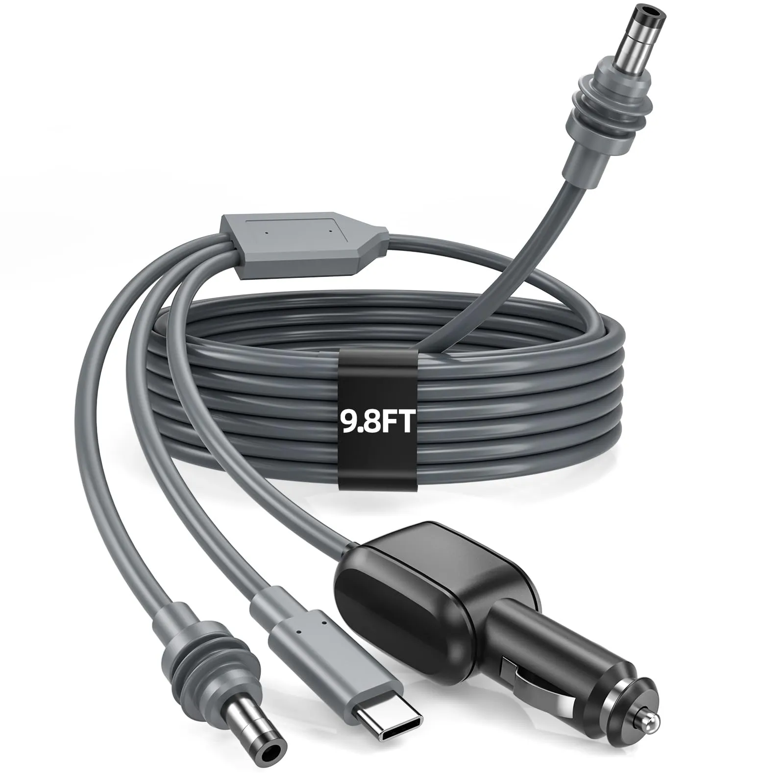 3合1 Starlink Mini Cable 10FT/3M 或 16FT/5M 18AWG Starlink Mini 100W 高速 USB C/车载充电器/直流转直流电源线 Starlink 迷你车用点火器更换防水延长线附件