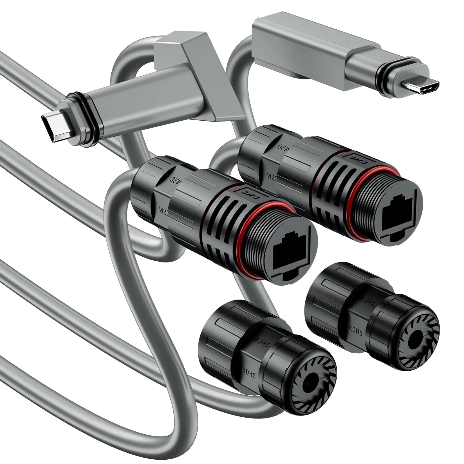用于Starlink以太网适配器V2（2件组）、防水星链线、SPX转RJ45适配器、Starl的母连接器