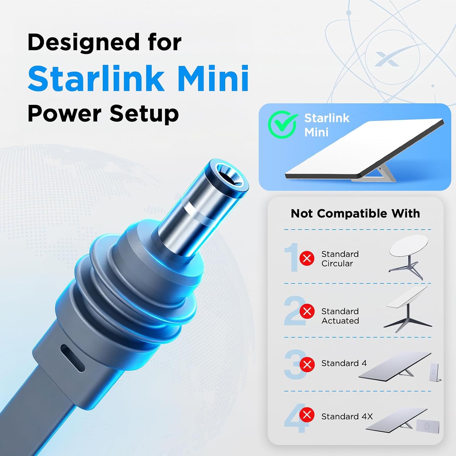 starlink MINI 专用充电线5521收缩线电源线可收缩户外便携收纳扁线外贸