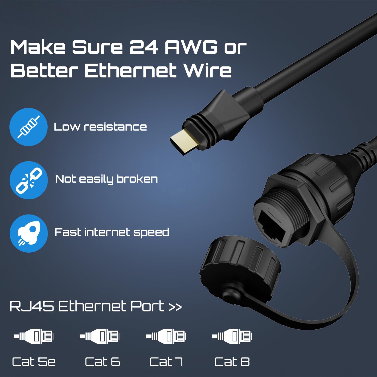 (2 Pack) For Starlink Ethernet Adapter Cable Enterprise Exte