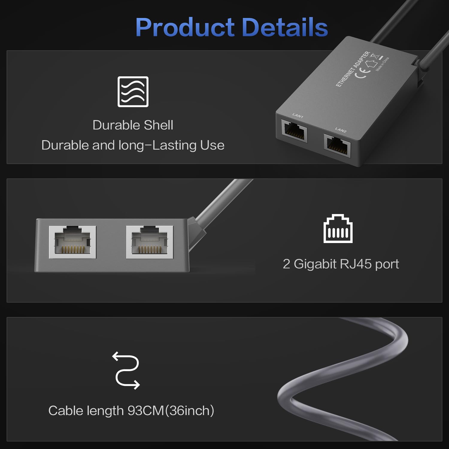 For Starlink Ethernet Adapter for Starlink Gen2 Wired Extern