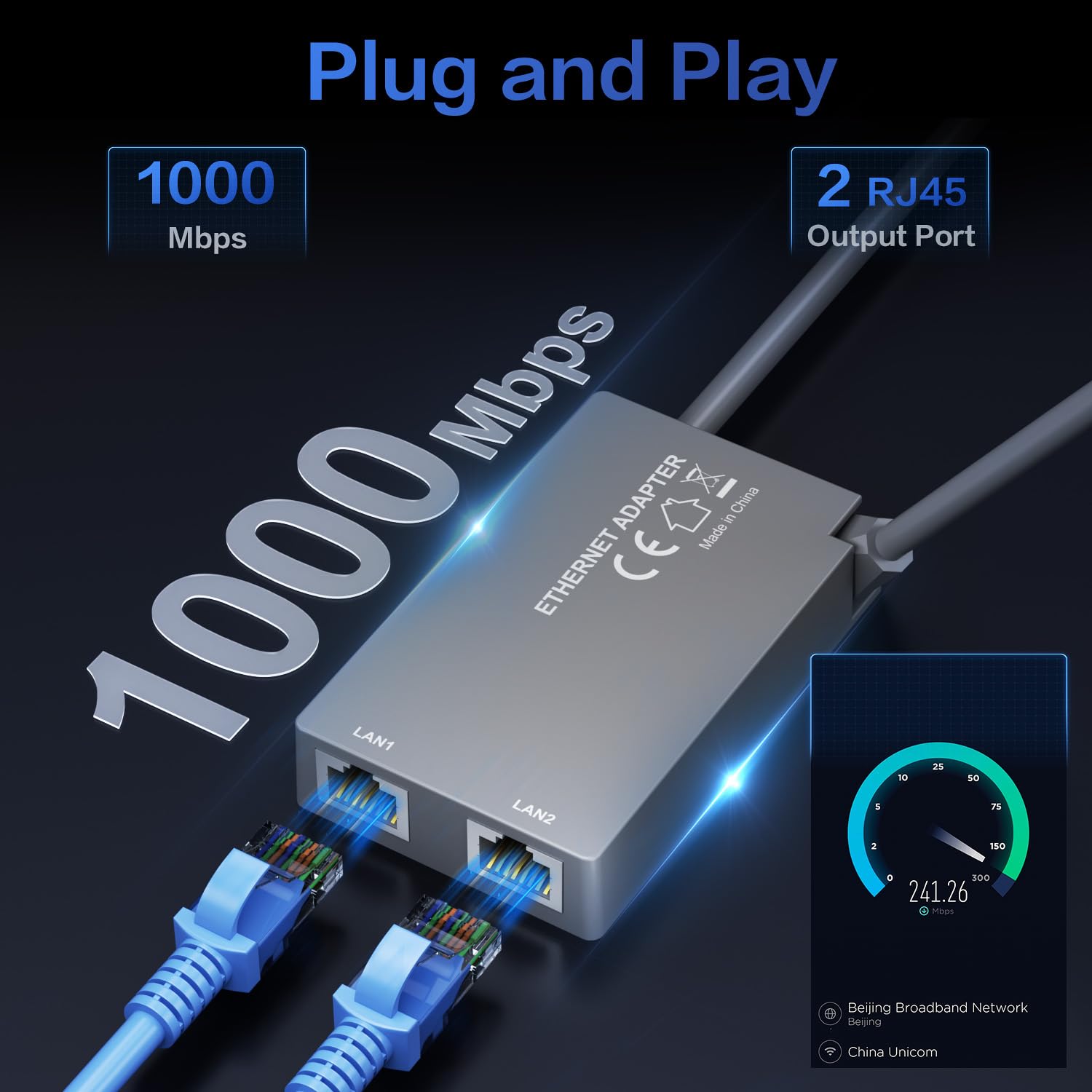 For Starlink Ethernet Adapter for Starlink Gen2 Wired Extern