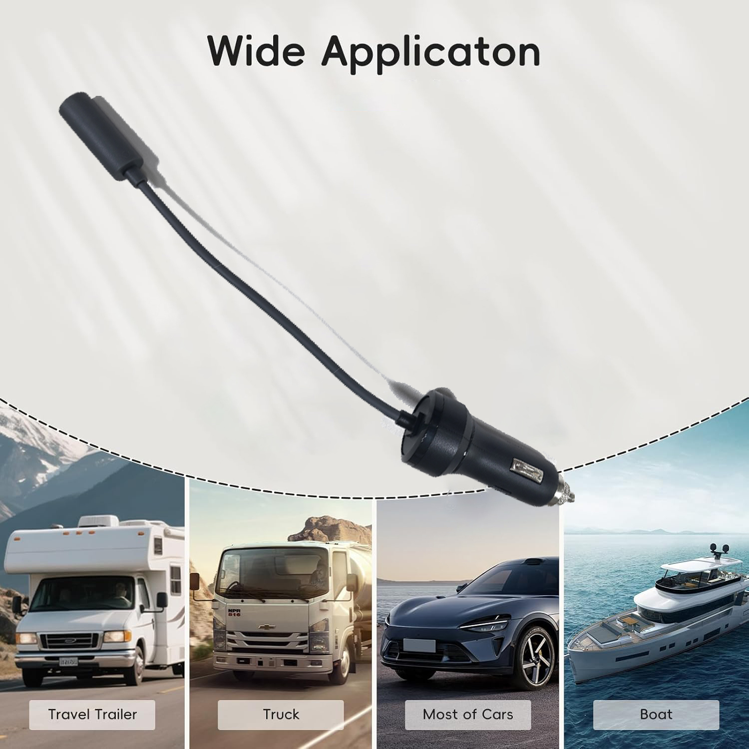 Starlink Mini 直流电源延长线 — 12V/24V 点烟机转直流适配器，适用于房车、卡车、船只和轿车