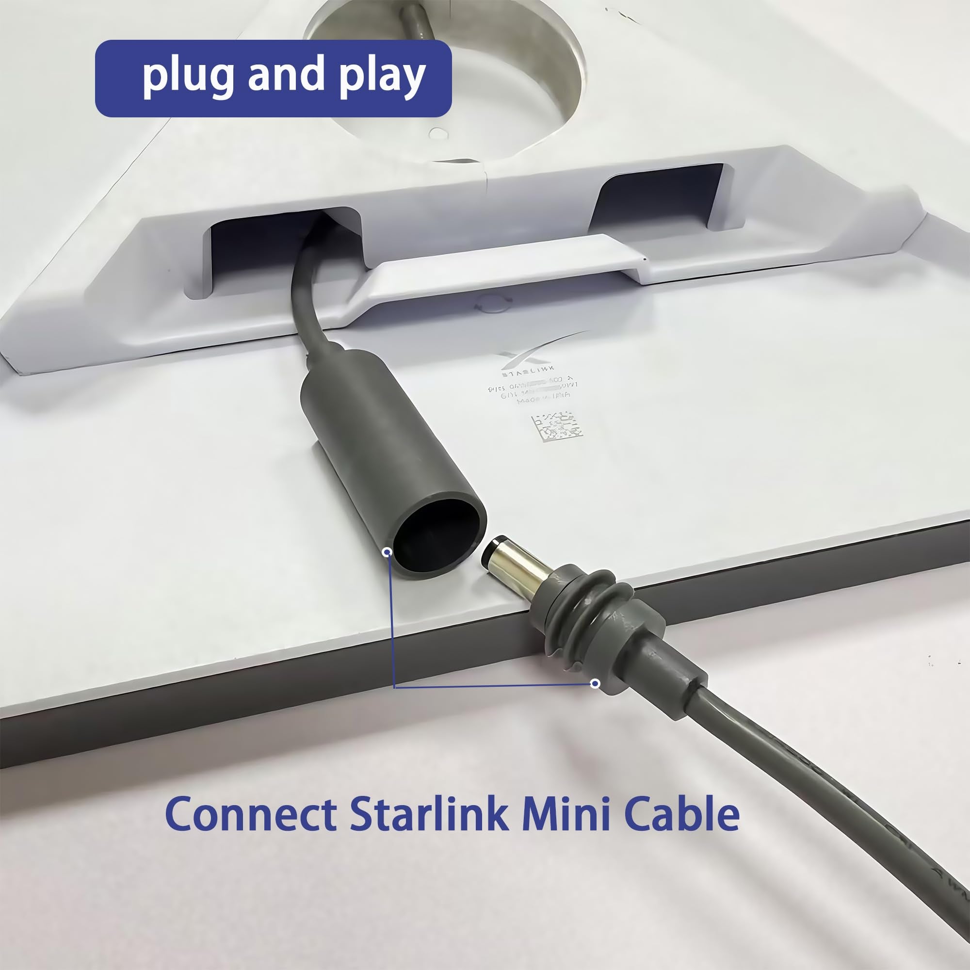 适用于Starlink Mini延长线23.5厘米，防水直流公转母扩展线，电源转换器适配器，兼容Starlink Mini管道适配器及原厂电源线