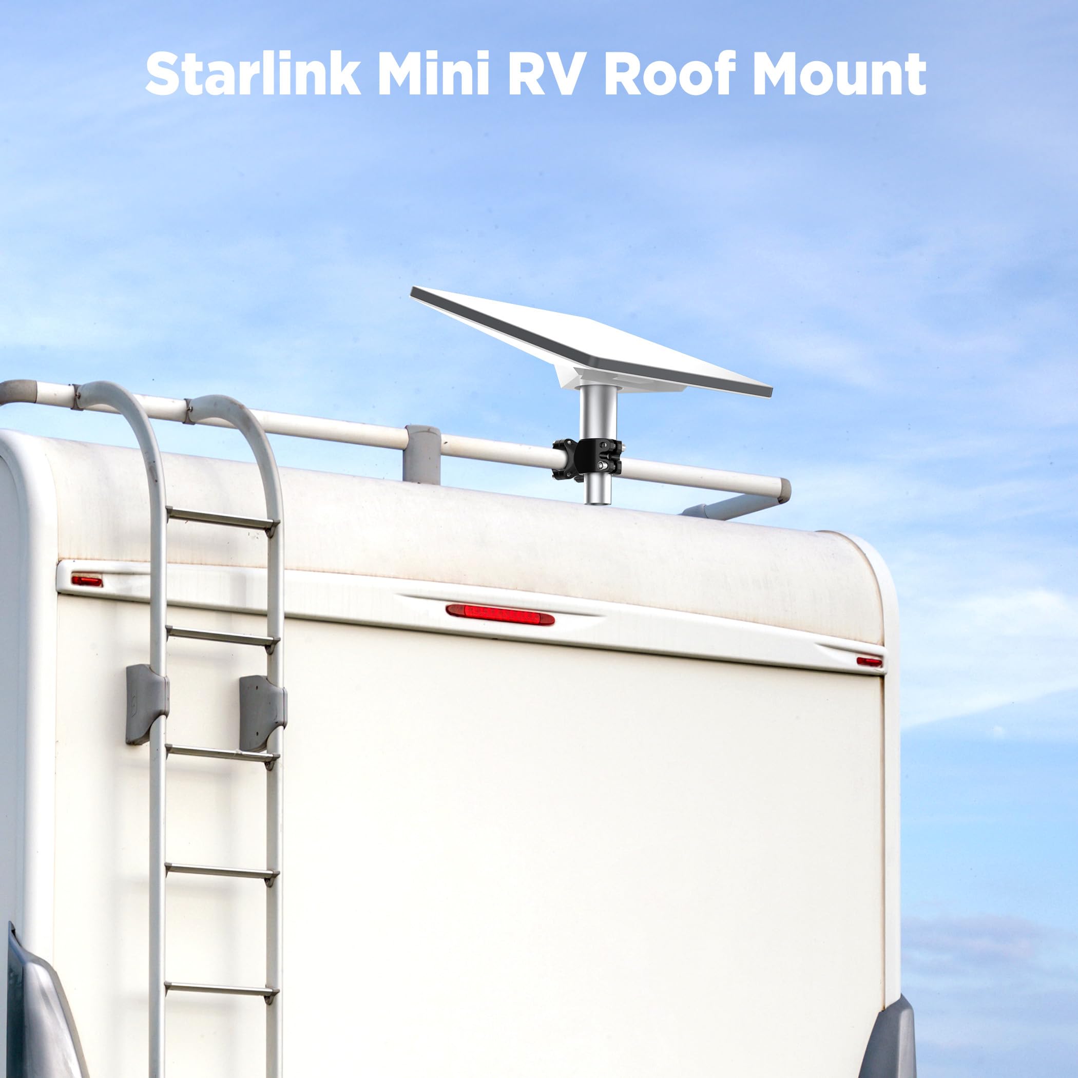 用于房车/杆子/游艇/露营车的Starlink迷你支架，Starlink房车梯子支架杆，范围0.8-1.18英寸，Starlink安装套件