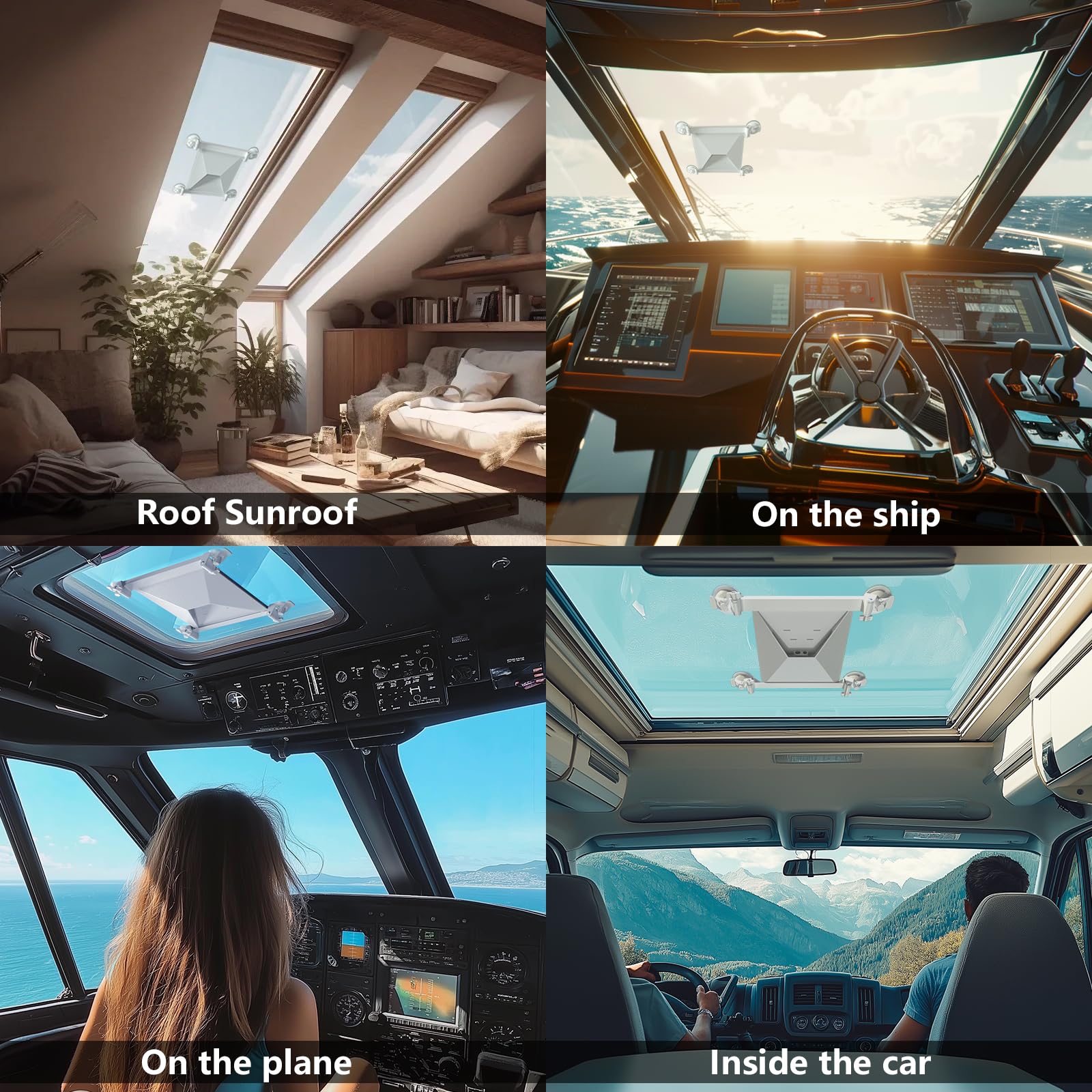 For Starlink Mini Mount, Car Roof Mount with 4 Strong Suctio