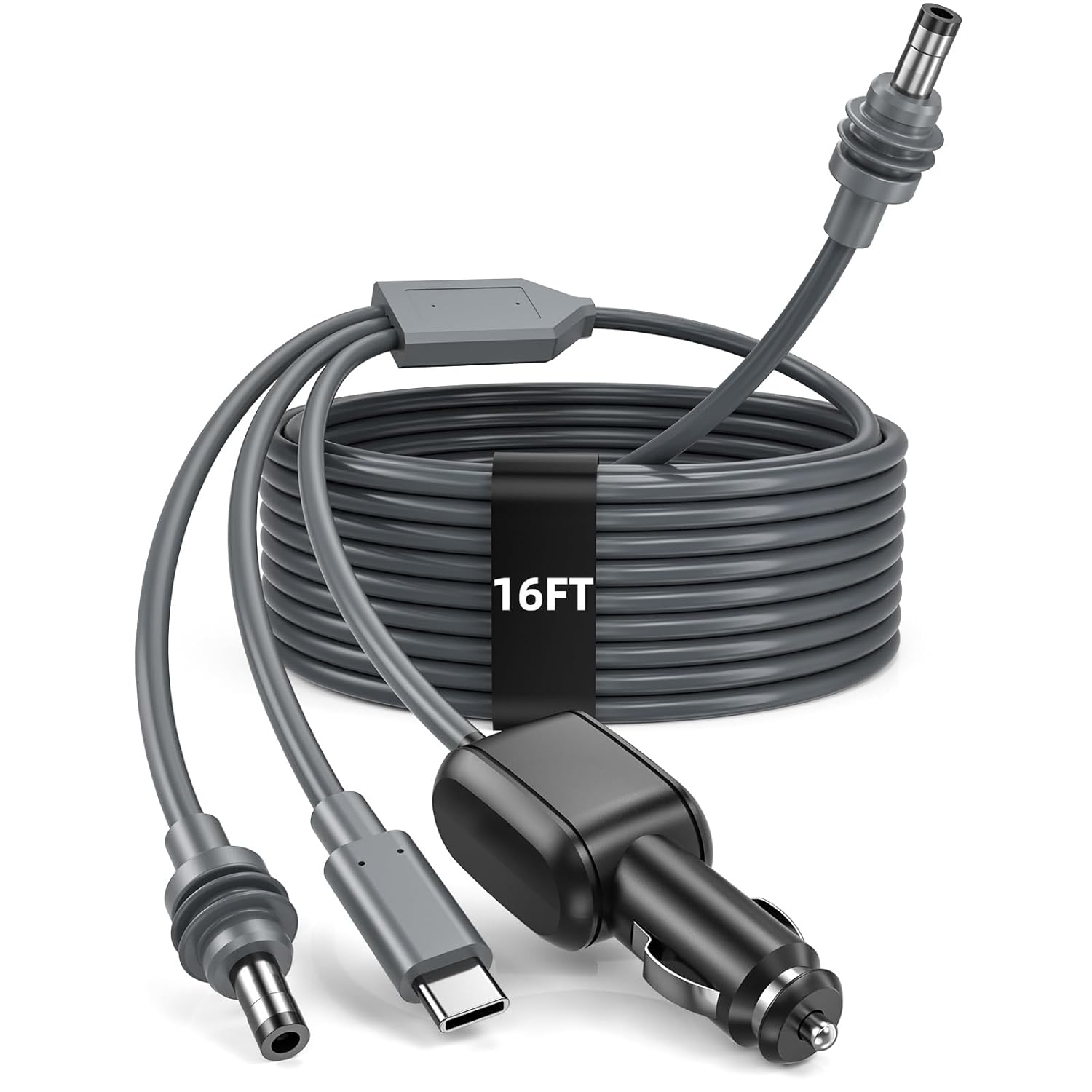 3合1 Starlink Mini Cable 10FT/3M 或 16FT/5M 18AWG Starlink Mini 100W 高速 USB C/车载充电器/直流转直流电源线 Starlink 迷你车用点火器更换防水延长线附件