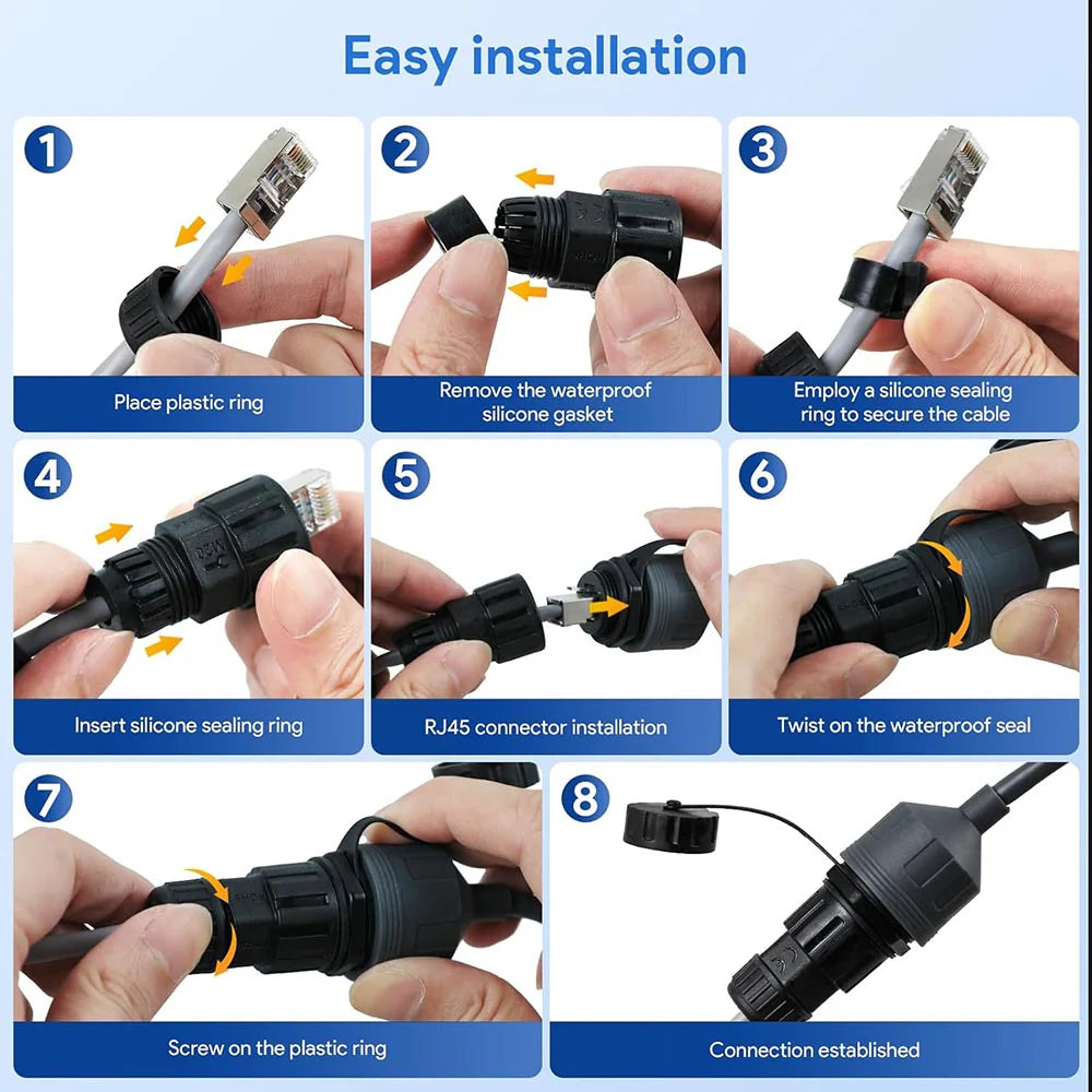 （2人装）对于Starlink Mini/Gen 3以太网适配器，防水Starlink电缆延长线
