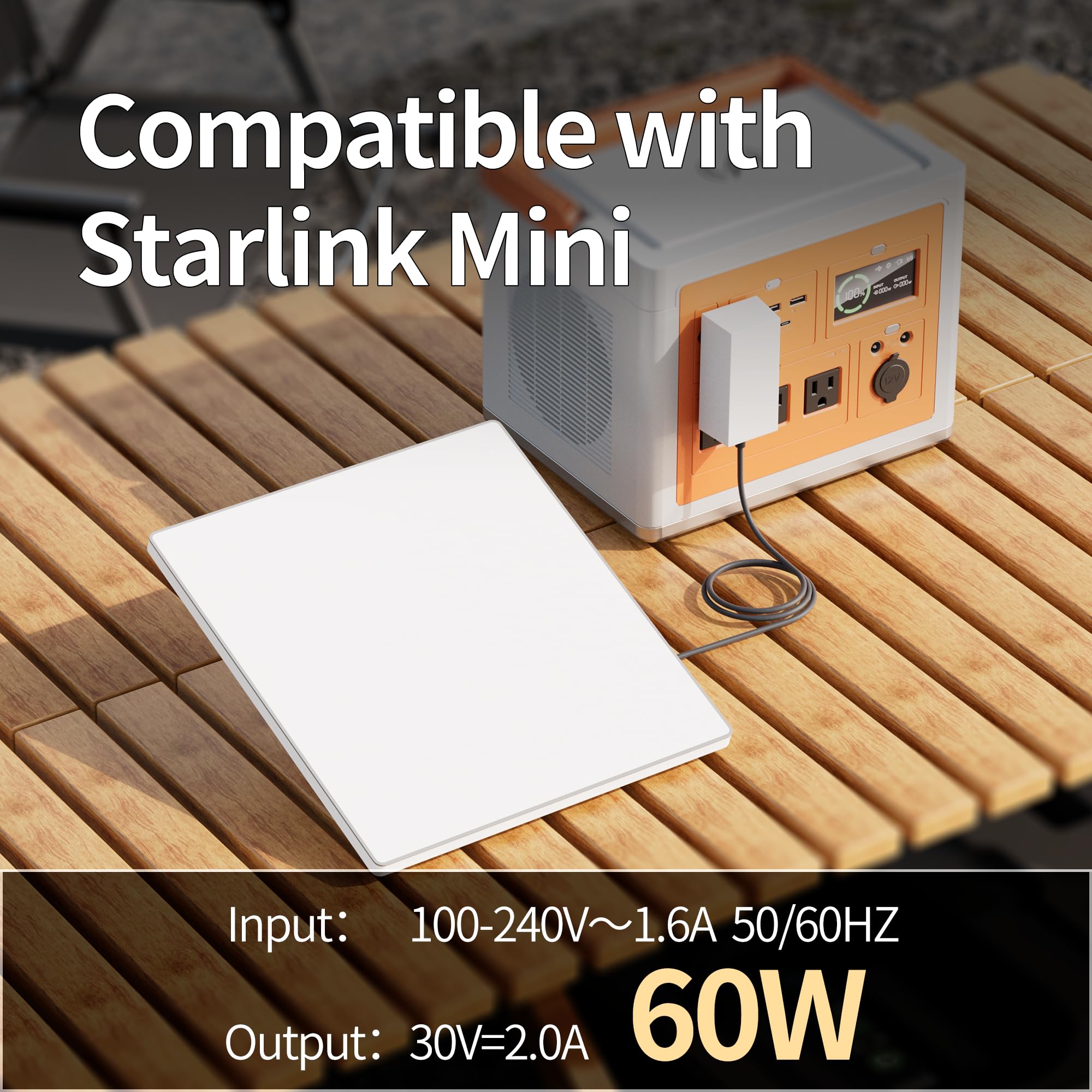 For Starlink Mini Charger 60W Replacement Power Supply AC Ad