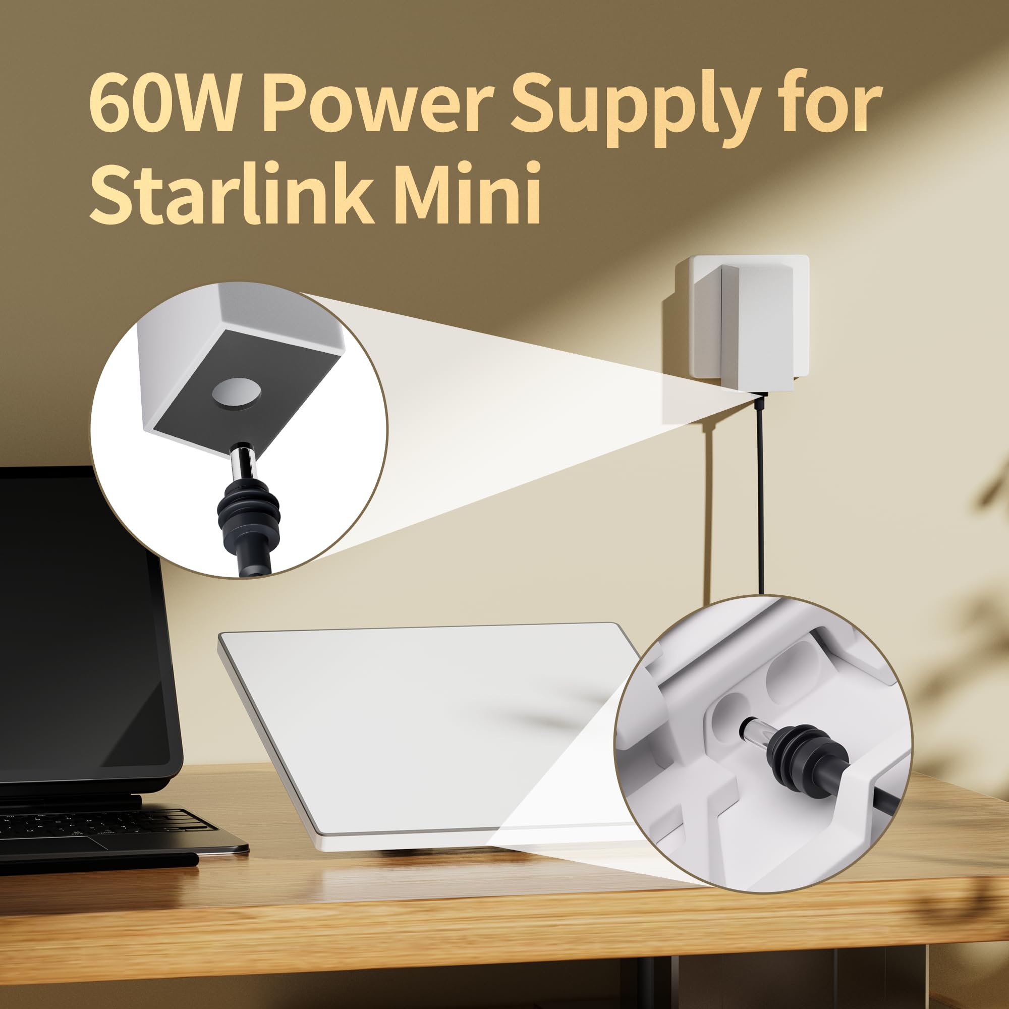 For Starlink Mini Charger 60W Replacement Power Supply AC Ad