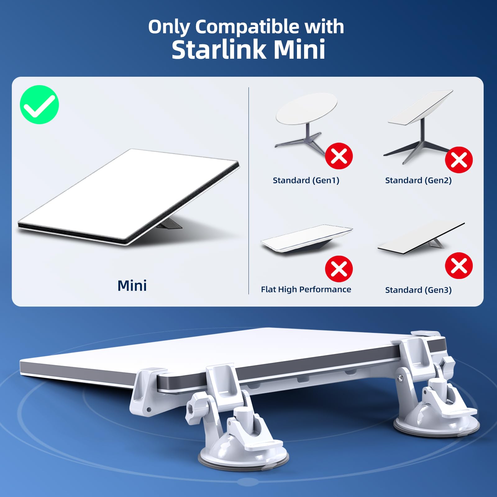 For Starlink Mini Car Mount for Dashboard, Starlink Mini Suc