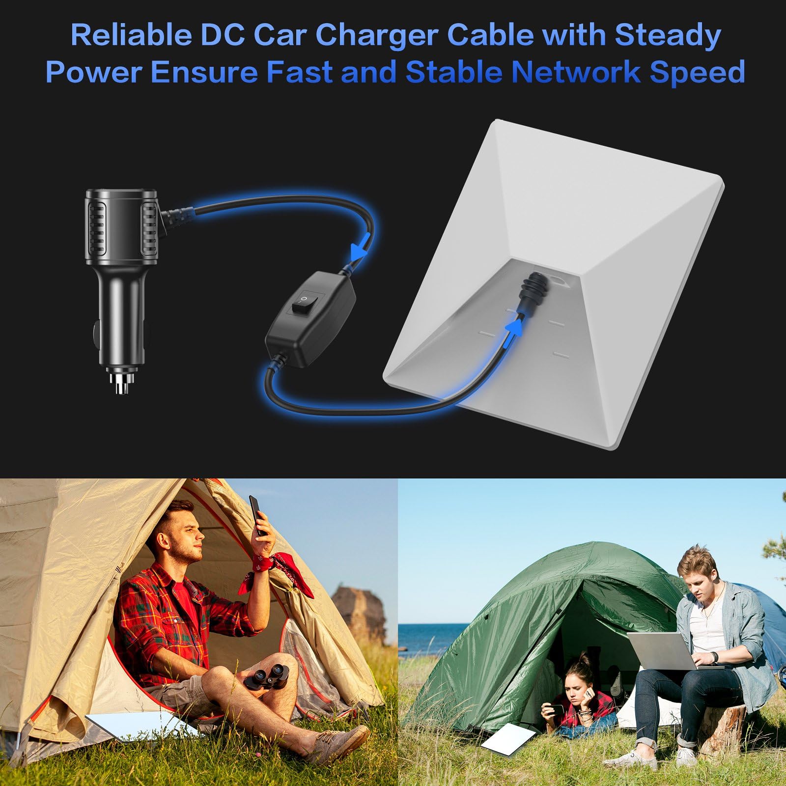 For Starlink Mini Cable, 3 in 1 Starlink Mini Car Charger DC