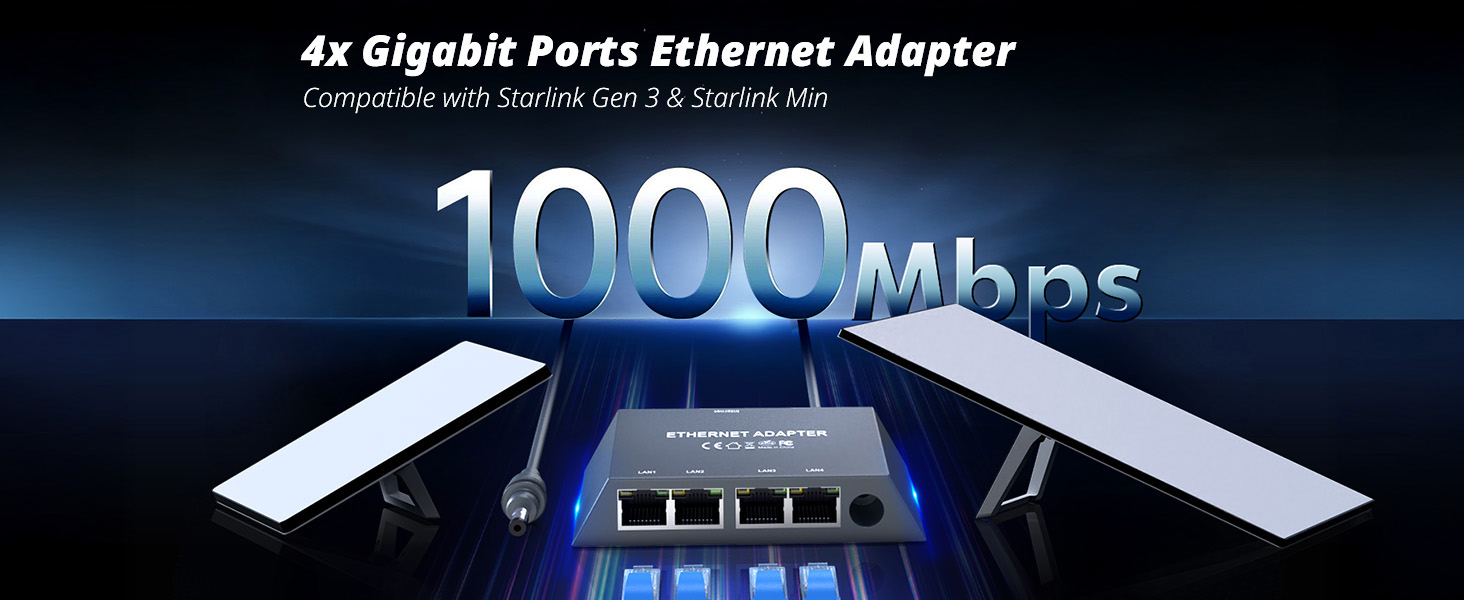 Multi Ports For Starlink Gen 3/ For Starlink Mini Ethernet A