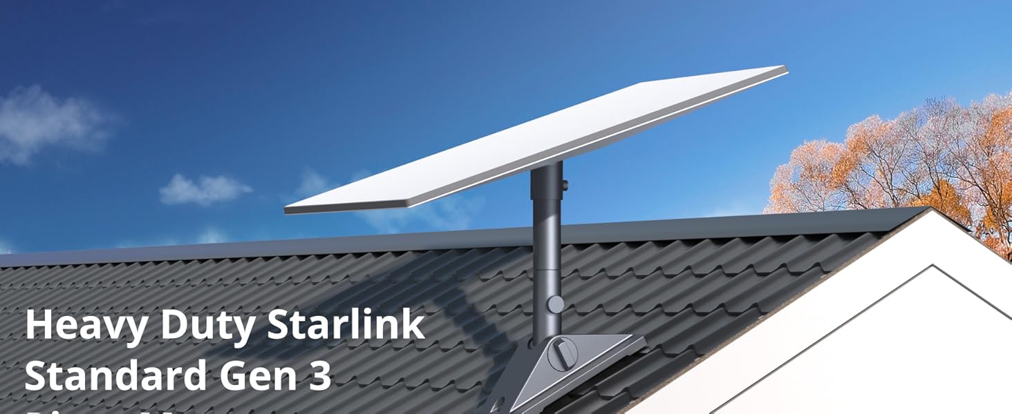 For Starlink Gen 3 Mount, Starlink Pivot Mount with Pipe Ada