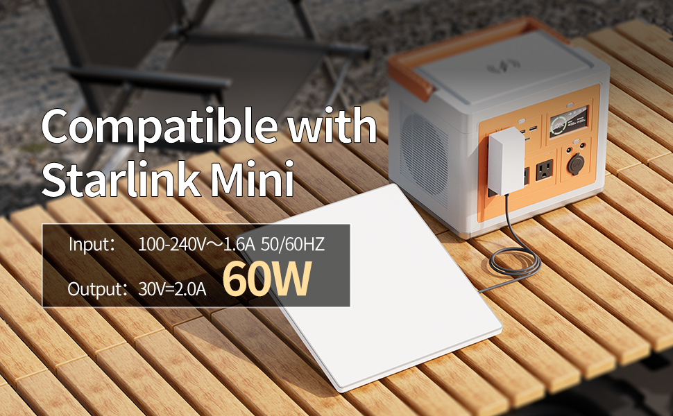 For Starlink Mini Charger 60W Replacement Power Supply AC Ad