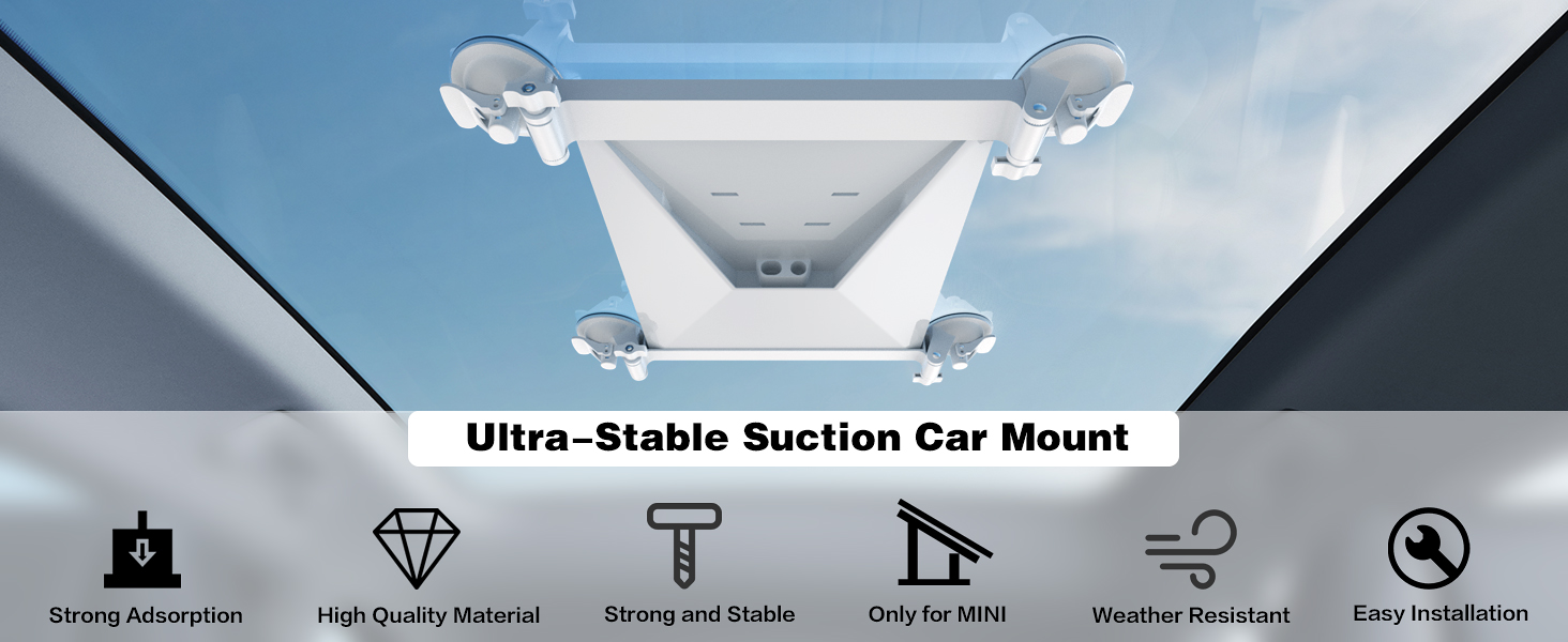 For Starlink Mini Mount, Car Roof Mount with 4 Strong Suctio