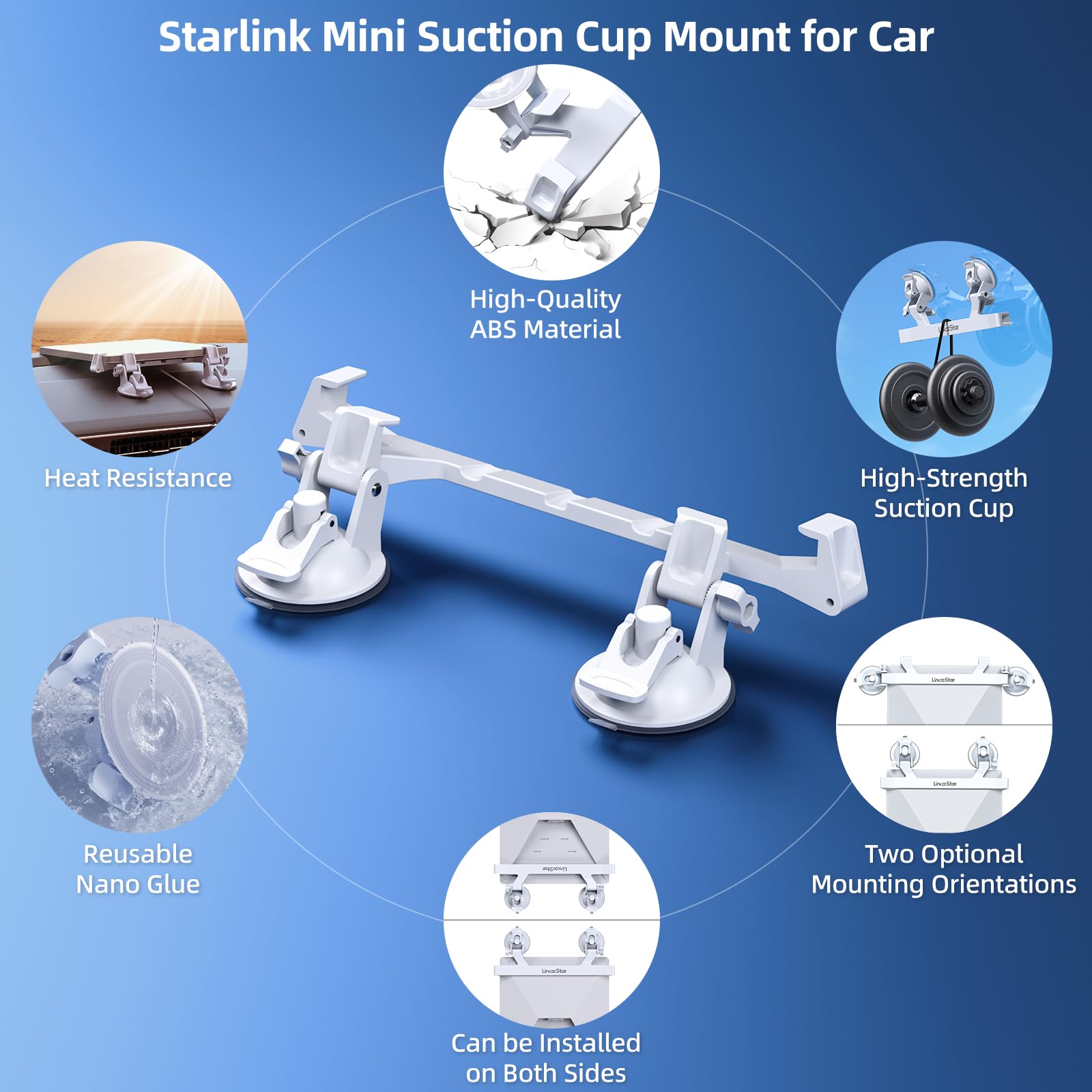 For Starlink Mini Car Mount for Dashboard, Starlink Mini Suc
